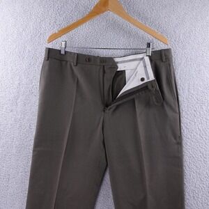 Canali Mens Flat Front Wool Dress Pants Trousers Khaki Tan Size 36x30 Italy